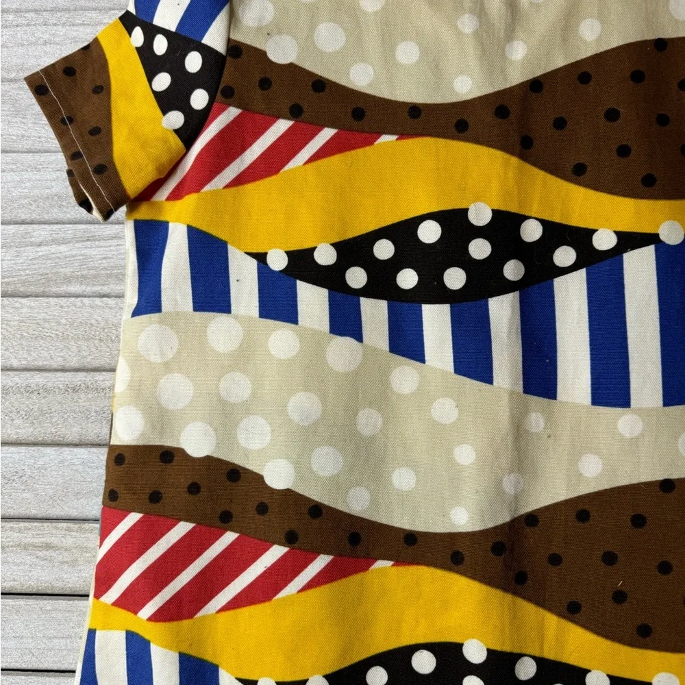 Glitter & Wit Girls Shift Dress Size 4 Colorblock Stripes Polka Dot Boutique